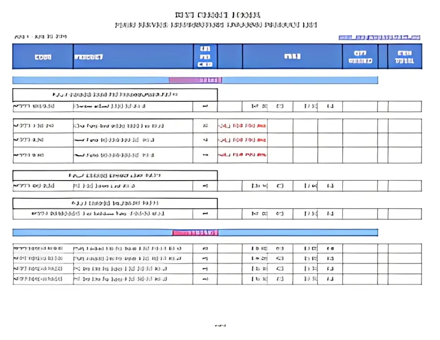 Table with Hebrew text and blue headers.